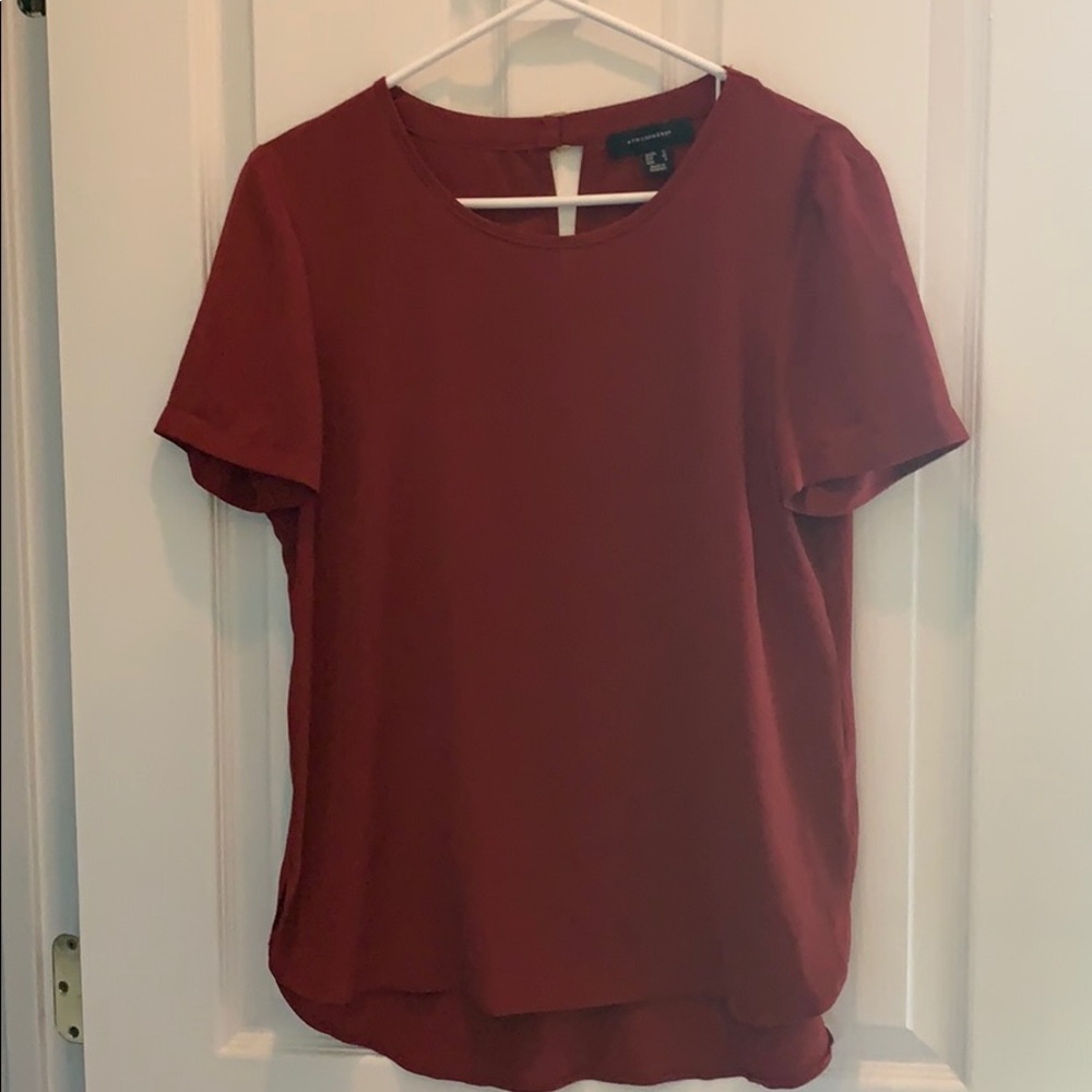 Atmosphere Buckled Back Top Maroon